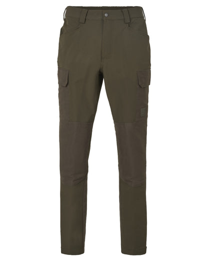 Willow Green Brown Coloured Harkila Hill Trousers on white background 