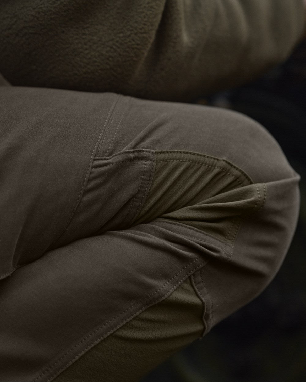 Willow Green Brown Coloured Harkila Hill Trousers on outdoor background 