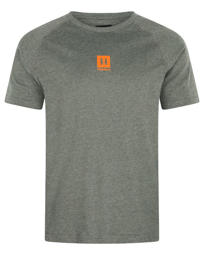 Green Melange coloured Harkila Instinct Short Sleeve T-Shirt on white background 