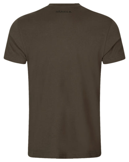 Shadow Brown Coloured Harkila Instinct Short Sleeve T-Shirt on white background 