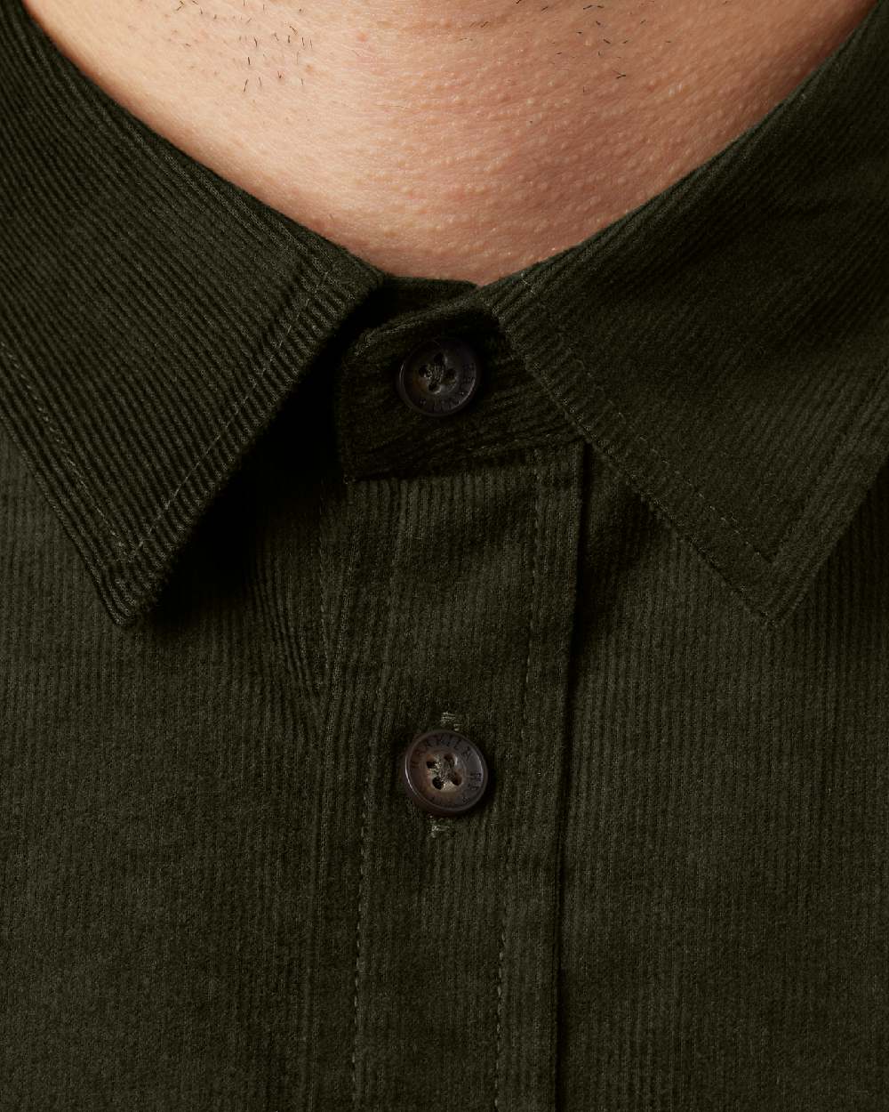 Willow Green Coloured Harkila Kaldfjord Corduroy Shirt on white background 