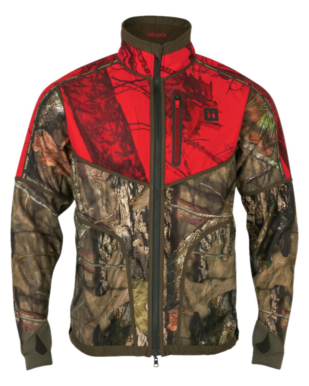 Hunting Green Mossy Oak Break-up Country Coloured Harkila Kamko Camo Reversible WSP Jacket on white background 
