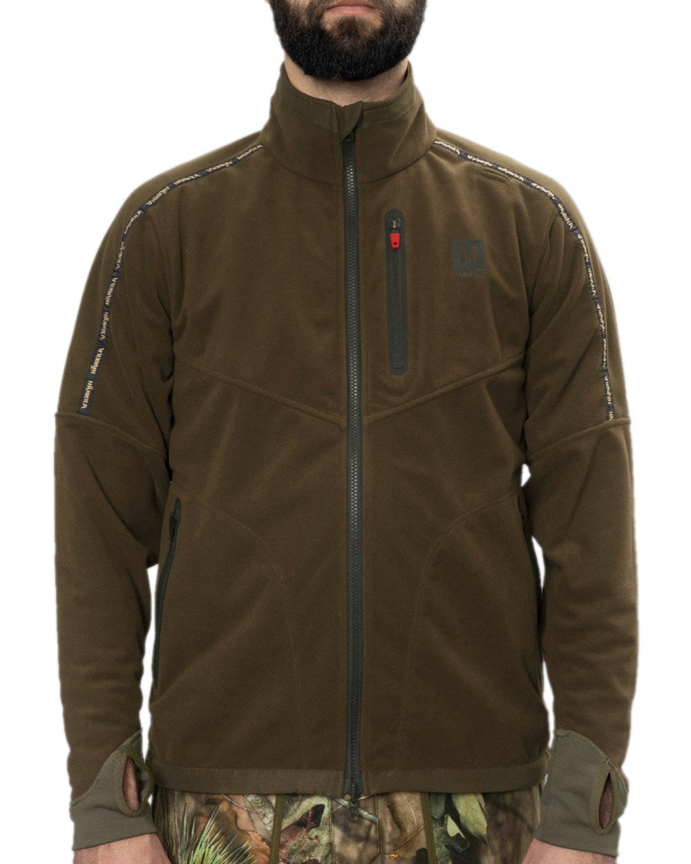 Hunting Green Mossy Oak Break-up Country Coloured Harkila Kamko Camo Reversible WSP Jacket on white background 