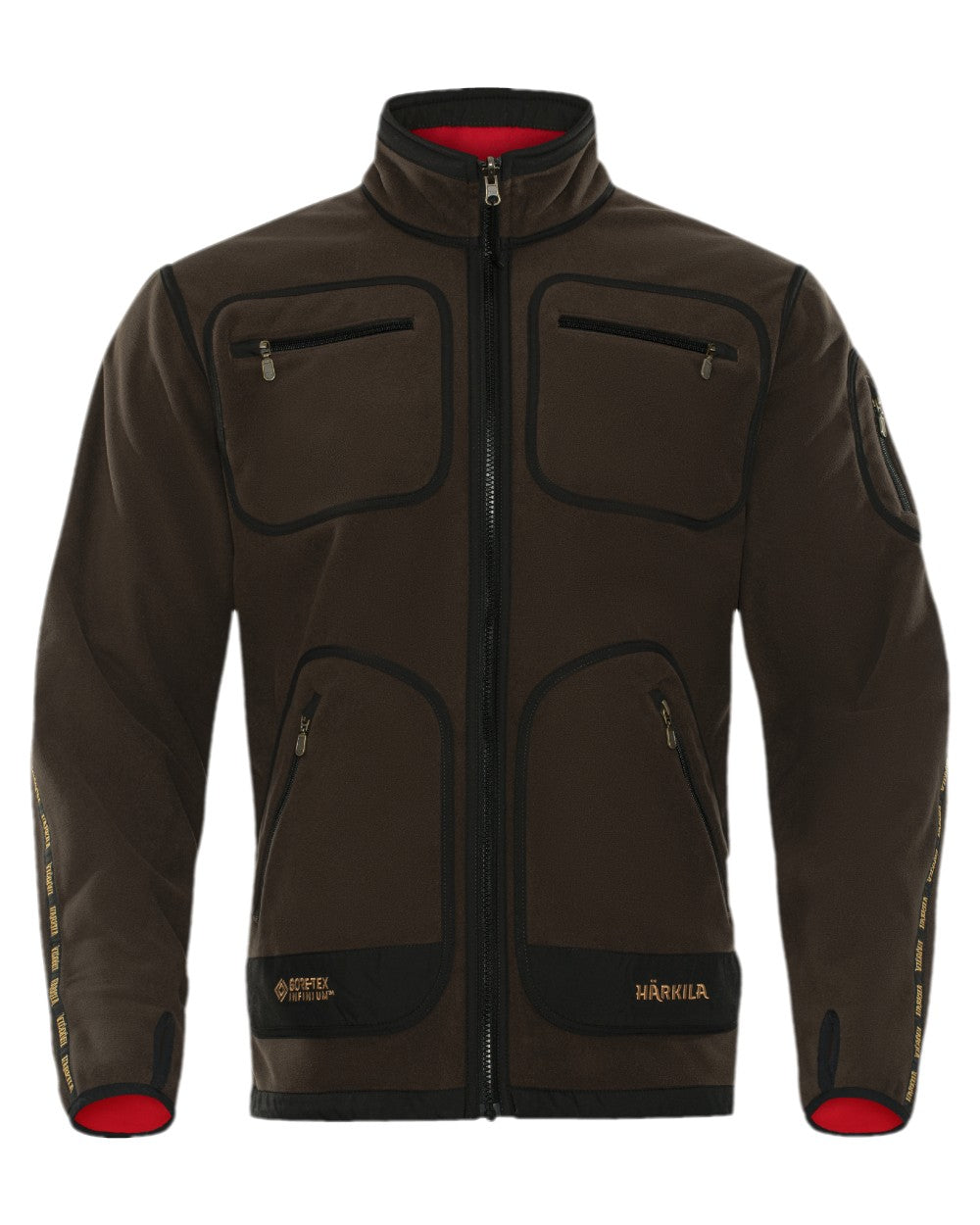 Brown Red Coloured Harkila Kamko Fleece on white background 