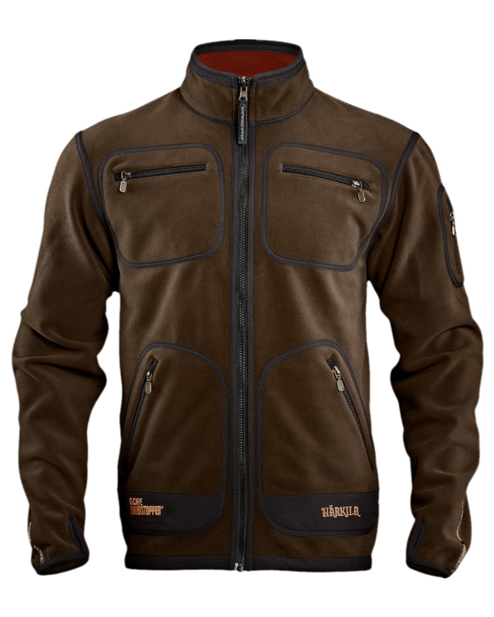 Brown Red Coloured Harkila Kamko Fleece on white background 