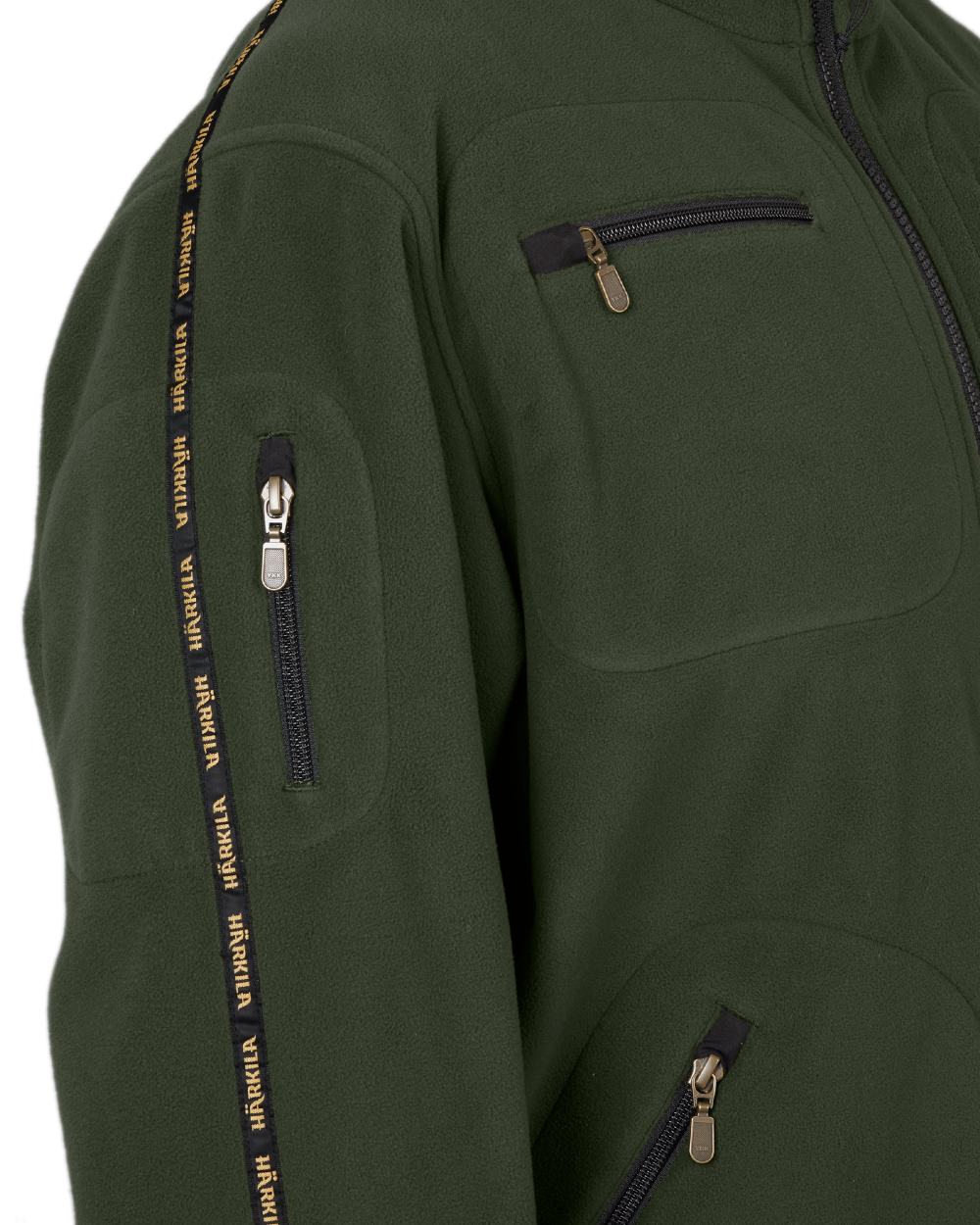 Grey Green Coloured Harkila Kamko Fleece on white background 