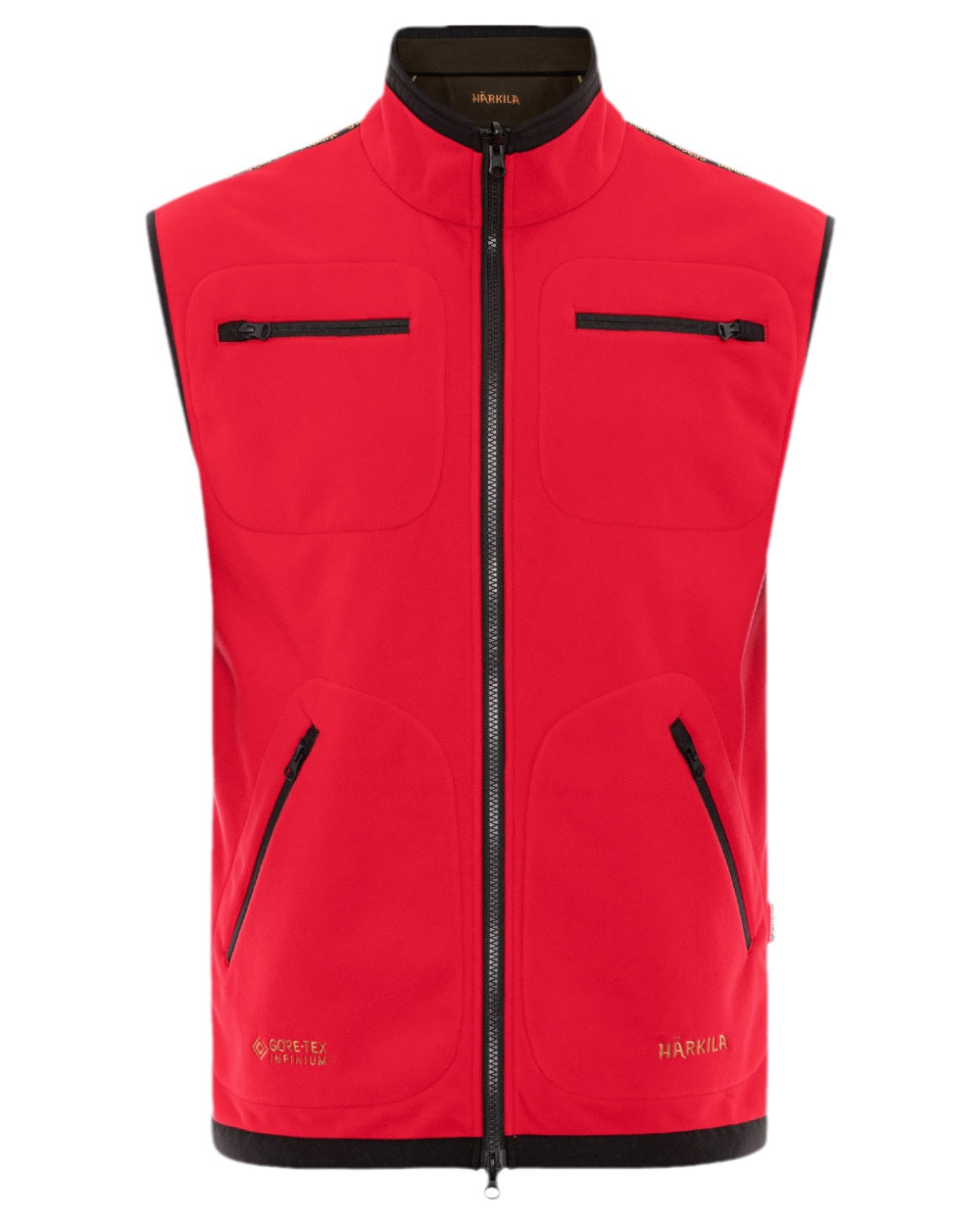 Brown Red Coloured Harkila Kamko Fleece Waistcoat on white background 