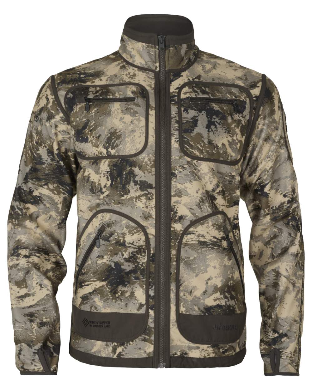 Axis MSP Mountain Shadow Brown Coloured Harkila Kamko Mountain WSP Reversible Fleece Jacket on white background 
