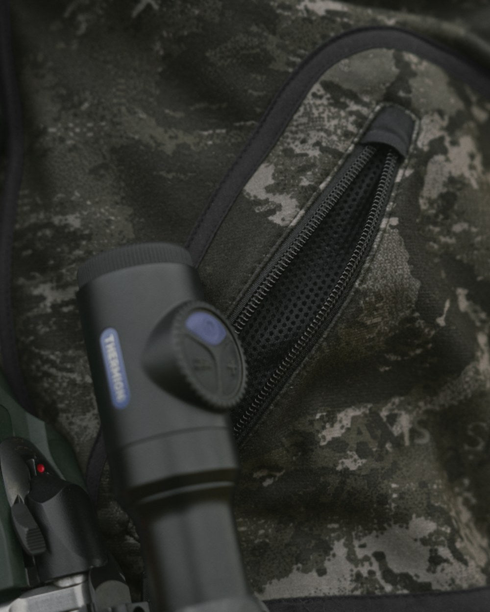 Axis MSP Black Willow Green Coloured Harkila Kamko NOCTYX WSP Reversible Fleece Jacket on outdoor background 