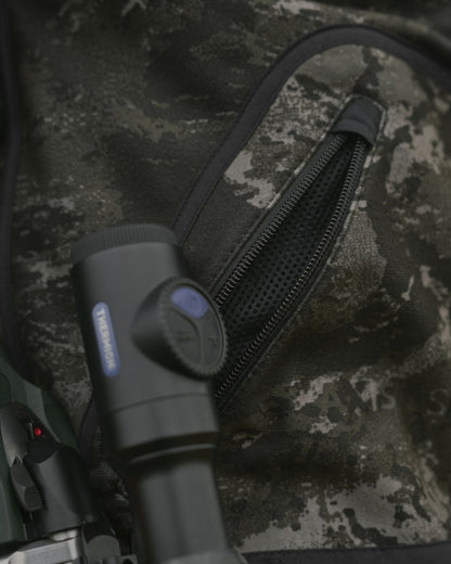 Axis MSP Black Willow Green Coloured Harkila Kamko NOCTYX WSP Reversible Fleece Jacket on outdoor background 