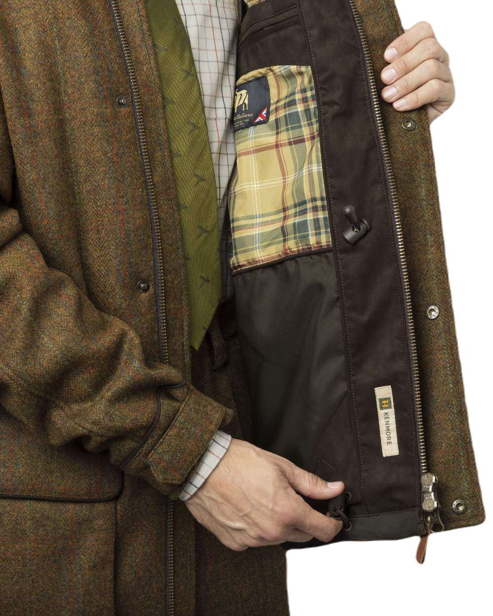 Terragon Brown Coloured Harkila Kenmore GTX Jacket on white background 