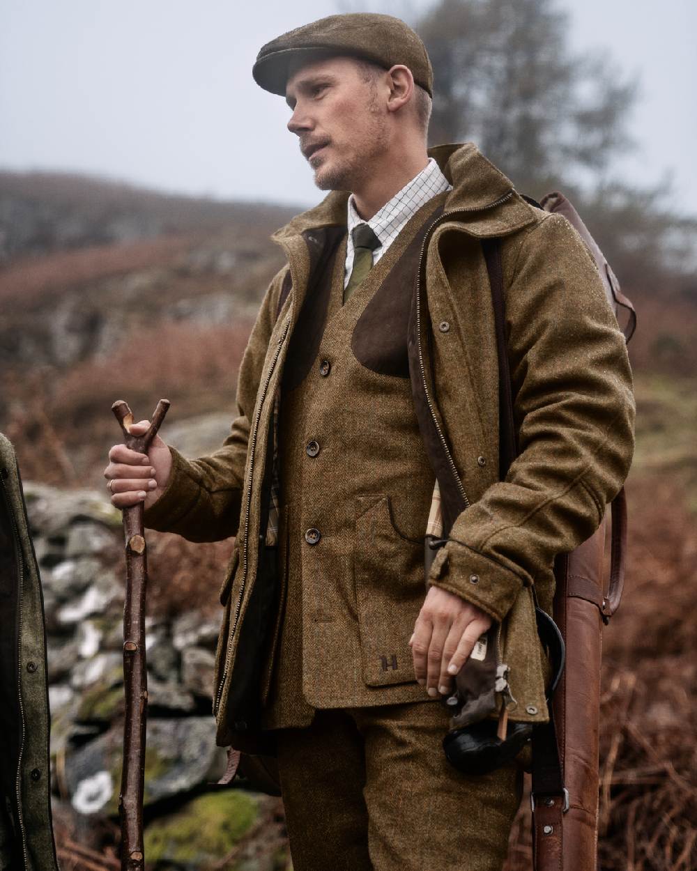 Terragon Brown Coloured Harkila Kenmore Shooting Waistcoat on forest background 