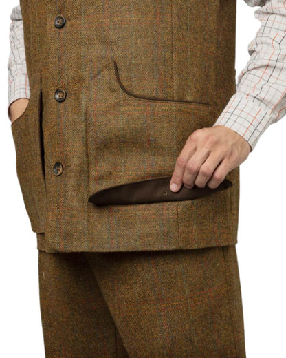 Terragon Brown Coloured Harkila Kenmore Shooting Waistcoat on white background 