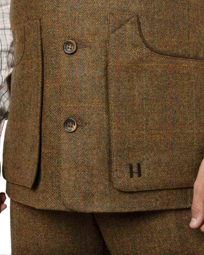 Terragon Brown Coloured Harkila Kenmore Shooting Waistcoat on white background 