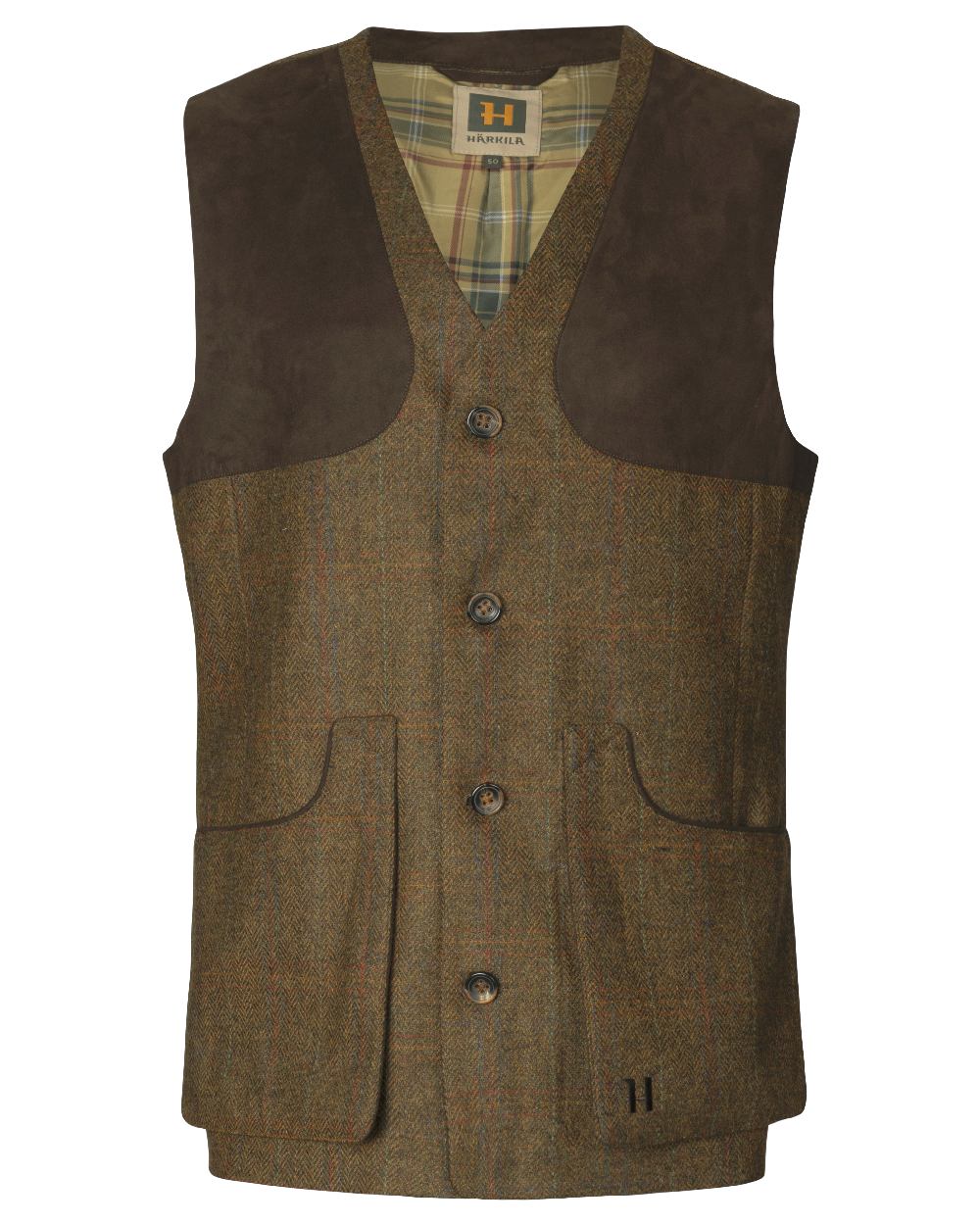 Terragon Brown coloured Harkila Kenmore Shooting Waistcoat on white background 