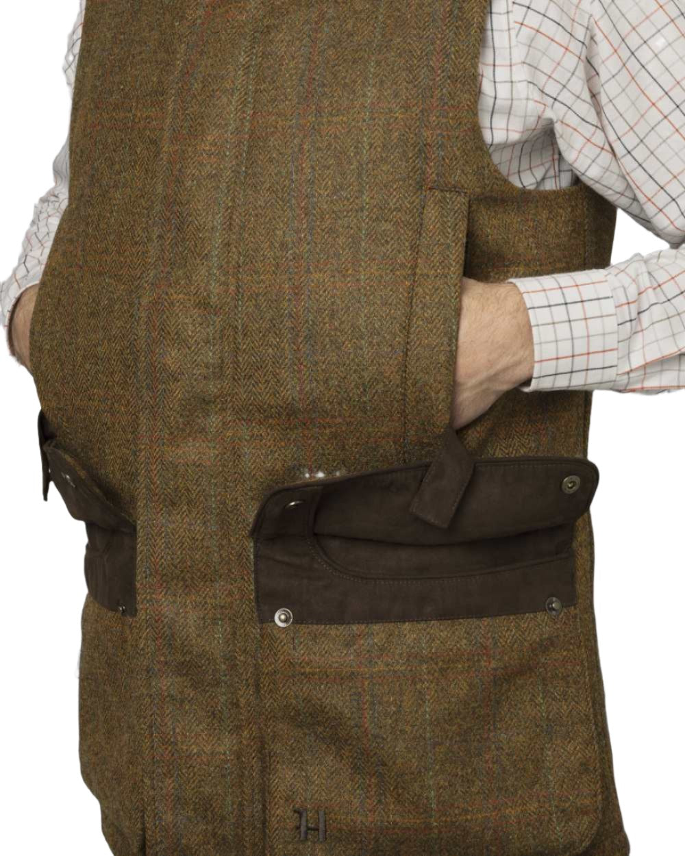 Terragon Brown coloured Harkila Kenmore Waistcoat on white background 