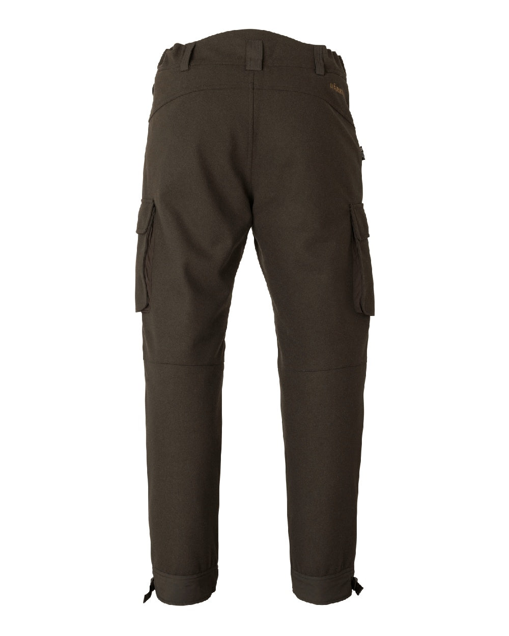 Dark Hunting Green Shadow Brown coloured Harkila Kodiak CleverWool HSP Insulated Trousers on white background 