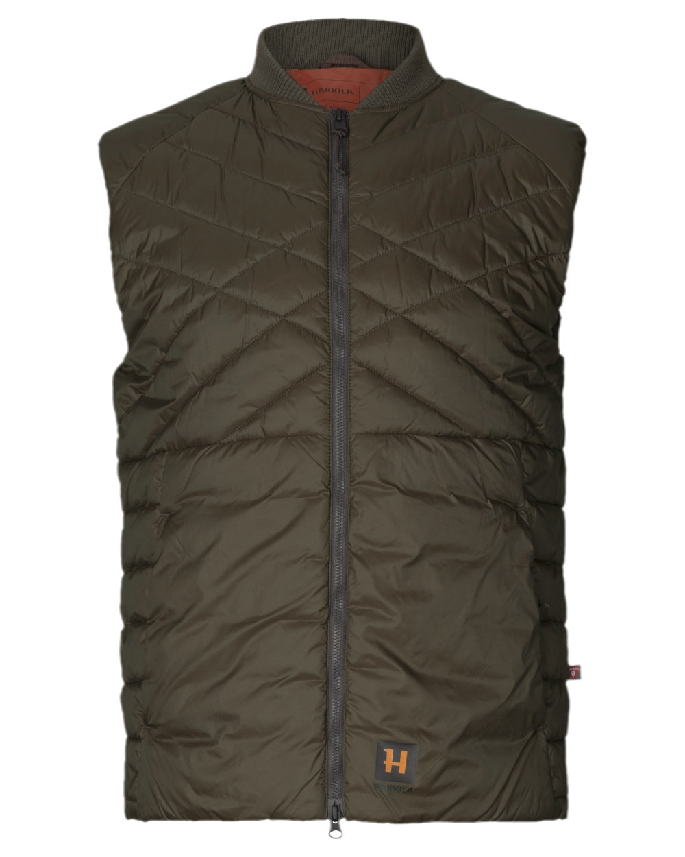 Willow Green Coloured Harkila Logmar Insulated Packable Waistcoat on white background 