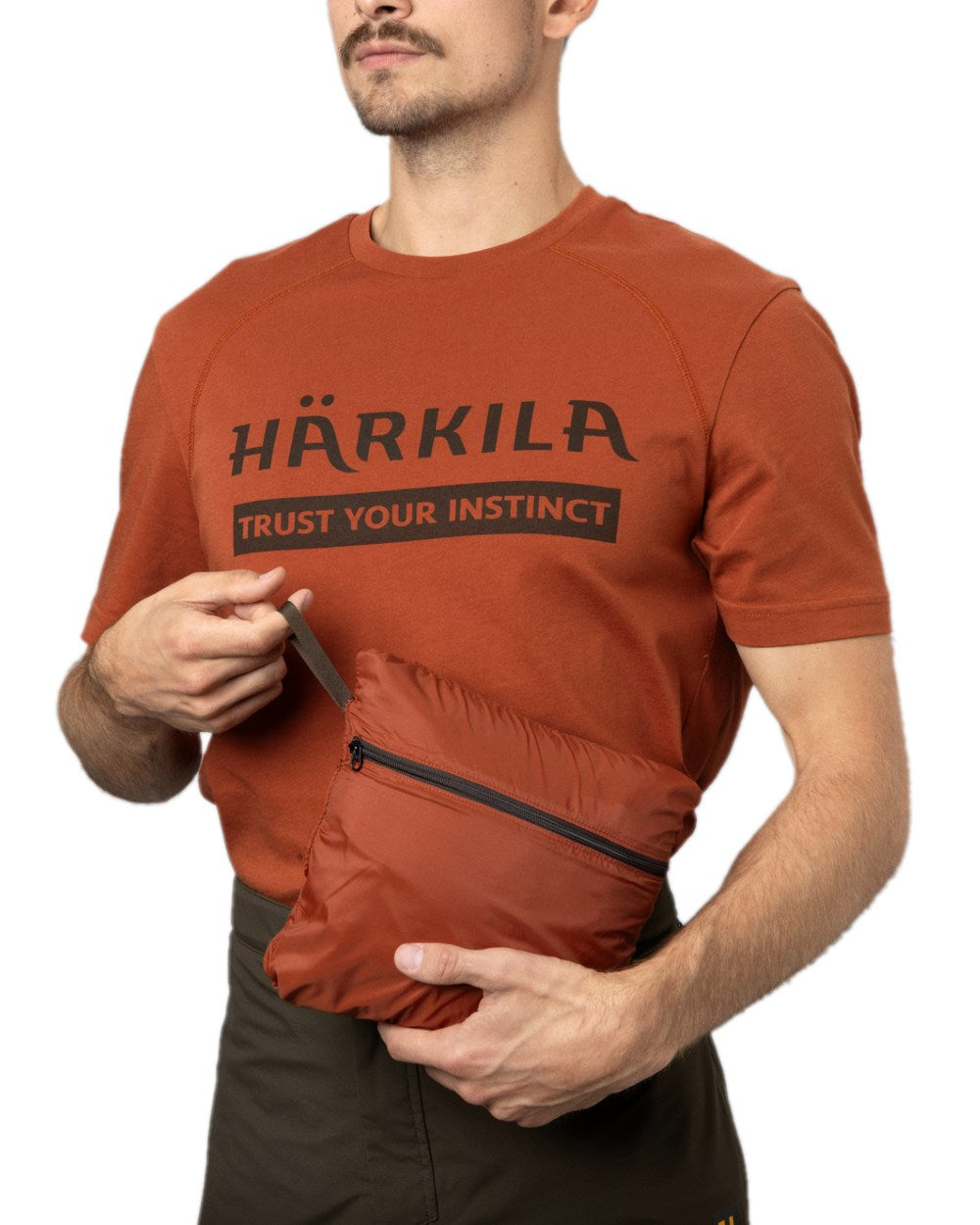 Willow Green Coloured Harkila Logmar Insulated Packable Waistcoat on white background 