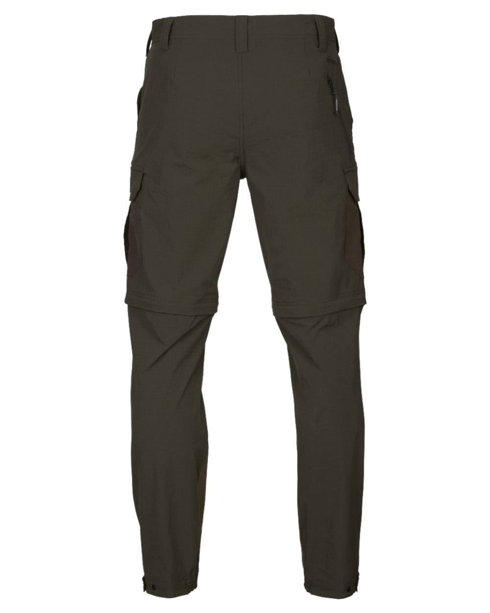 Dark Olive Willow Green Coloured Harkila Logmar Lightweight Zip Off Trousers on white background 