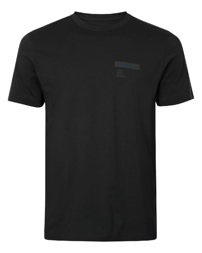 Anthractite/Sea Blue coloured Harkila Logo Band Short Sleeve T-Shirt on white background 
