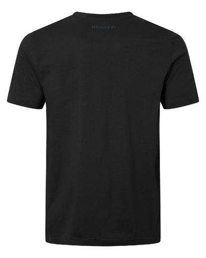 Anthractite/Sea Blue coloured Harkila Logo Band Short Sleeve T-Shirt on white background 