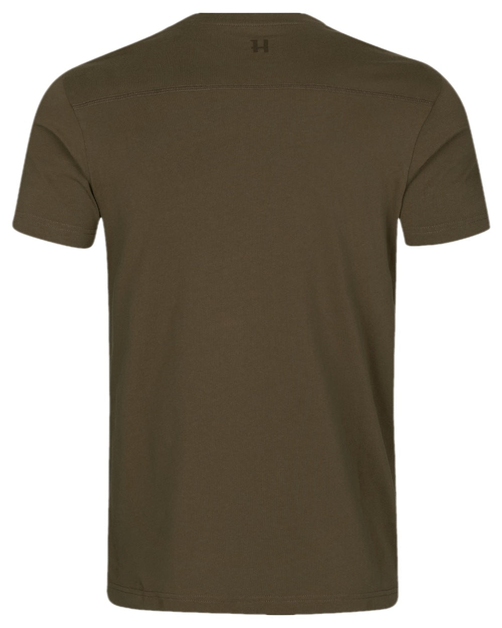 Willow Green Coloured Harkila Logo Short Sleeve T-Shirt on white background 