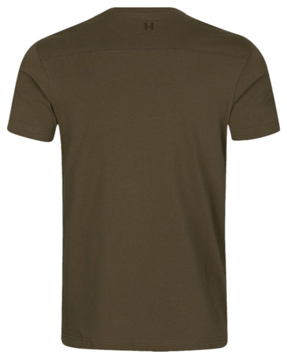 Willow Green Coloured Harkila Logo Short Sleeve T-Shirt on white background 