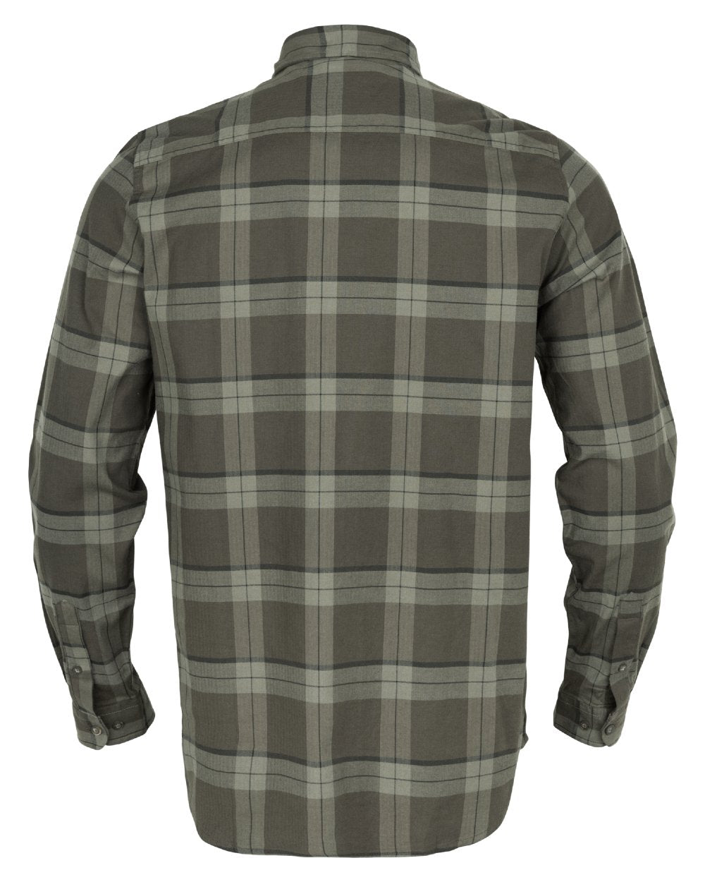 Green Check coloured Harkila Mens Fjell Long Sleeve Shirt on white background 