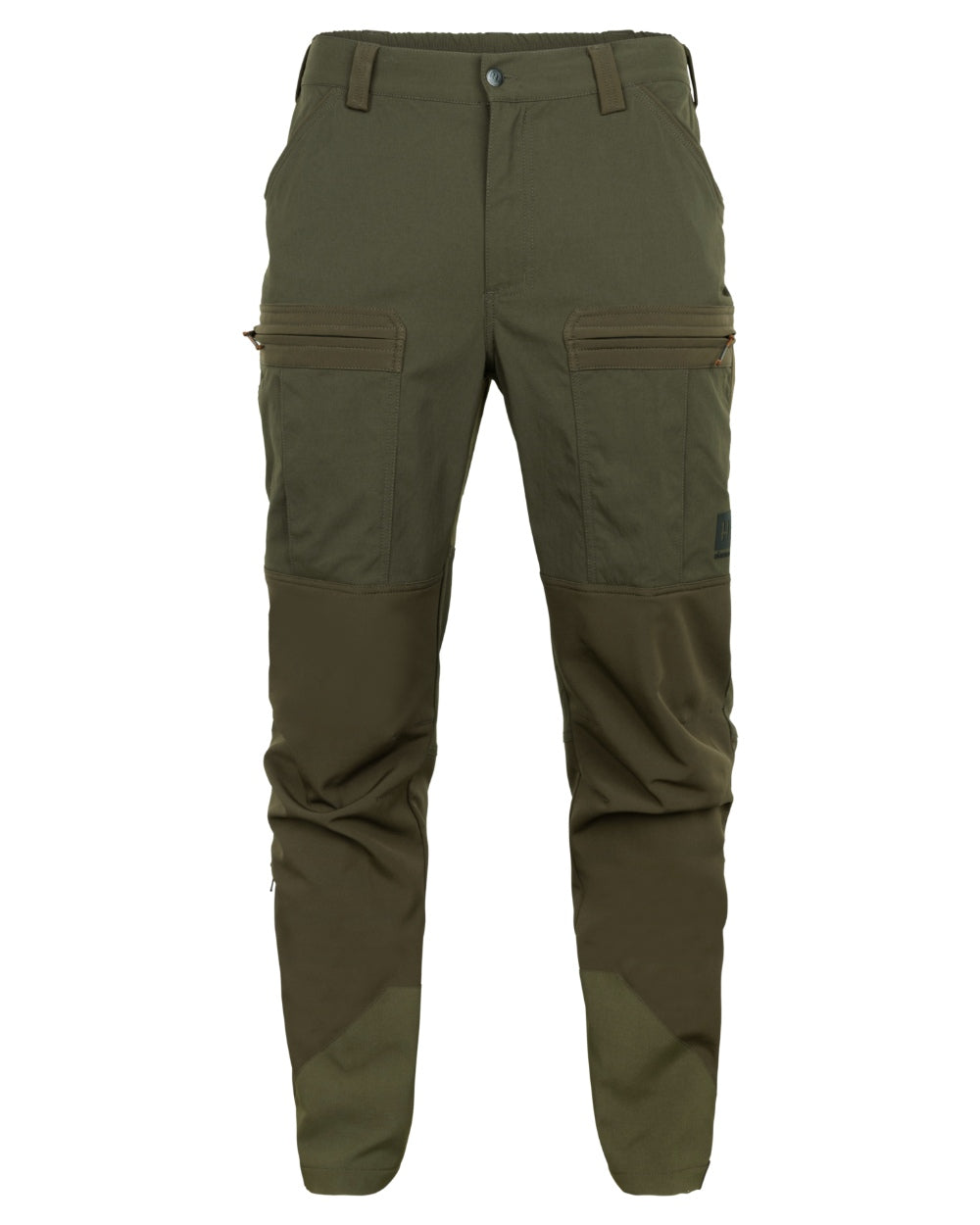 Willow Green coloured Harkila Mens Flex Trousers on white background 
