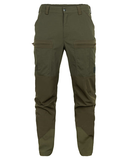 Willow Green coloured Harkila Mens Flex Trousers on white background 
