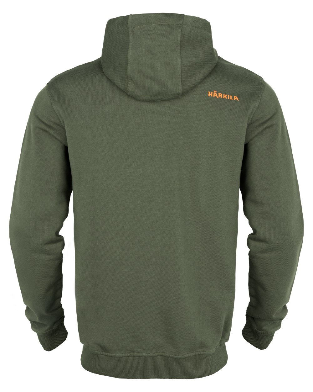 Grape Leaf Mandarin Orange coloured Harkila Mens Identity Hoodie on white background 