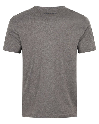 Brown Melange coloured Harkila Mens Identity Short Sleeve T-Shirt on white background 