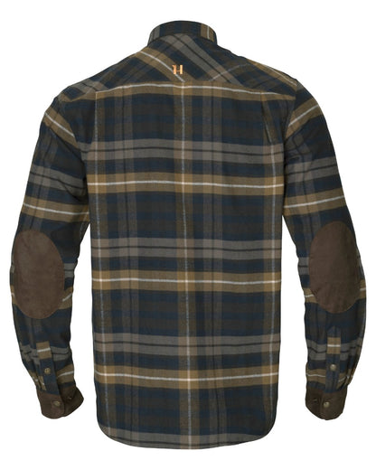 Dark Olive coloured Harkila Mens Jarne Shooting Shirt on white background 