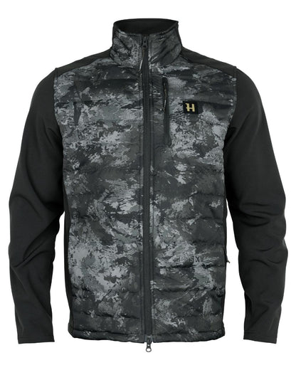 Axis MSP Black coloured Harkila Mens NOCTYX Camo Hybrid Jacket on white background 
