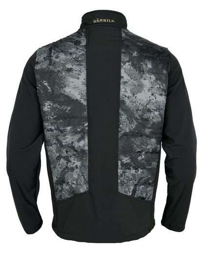 Axis MSP Black coloured Harkila Mens NOCTYX Camo Hybrid Jacket on white background 