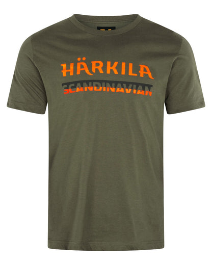 Grape Leaf coloured Harkila Mens Scandinavian Short Sleeve T-Shirt on white background 