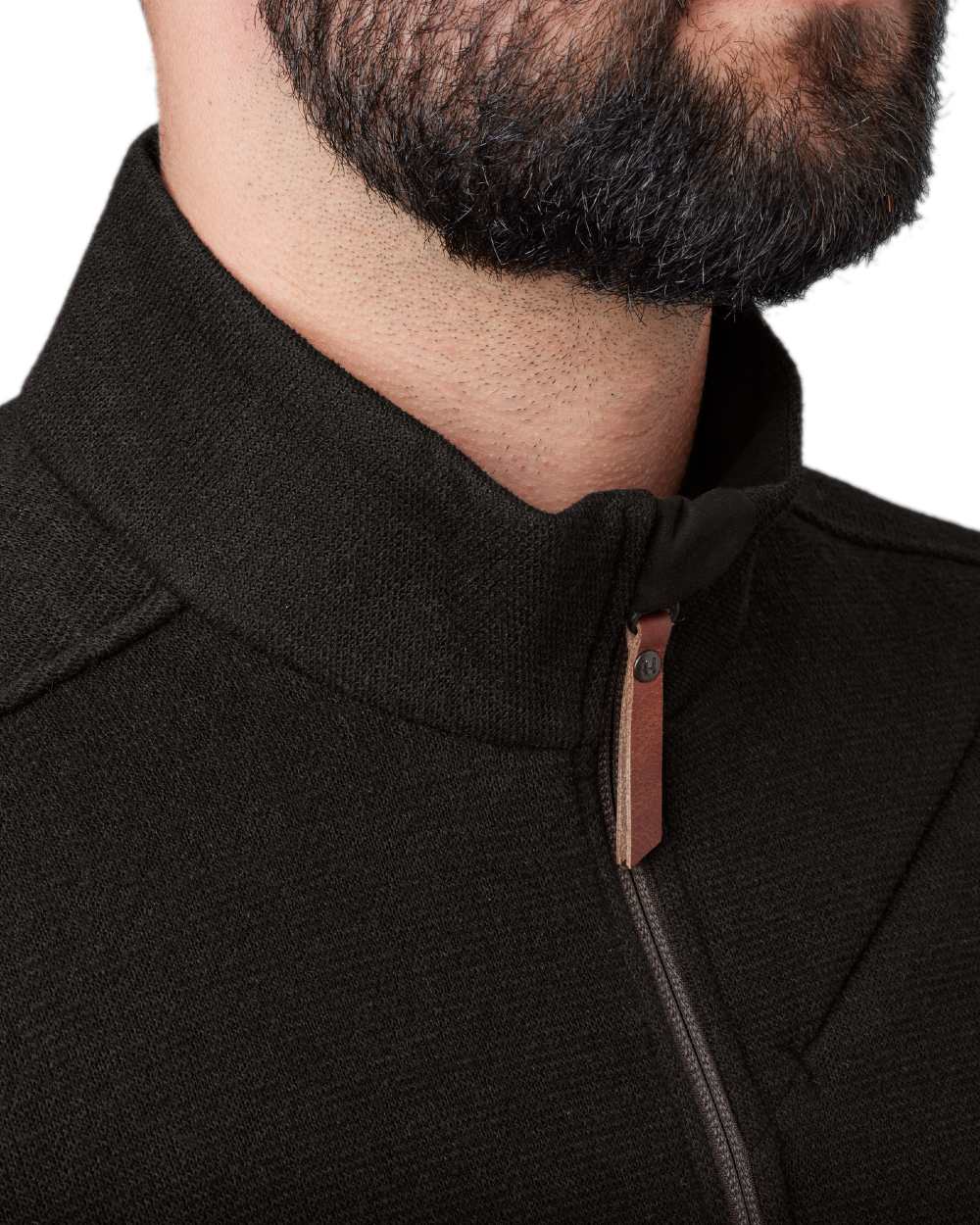 Shadow Brown Coloured Harkila Metso Full Zip Fleece Jacket on white background 