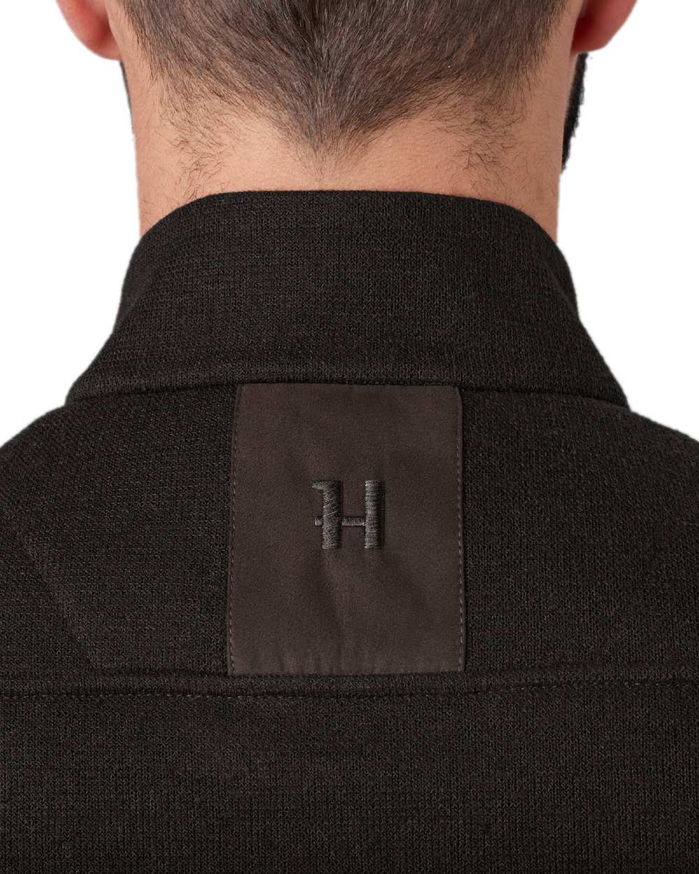 Shadow Brown Coloured Harkila Metso Full Zip Fleece Jacket on white background 