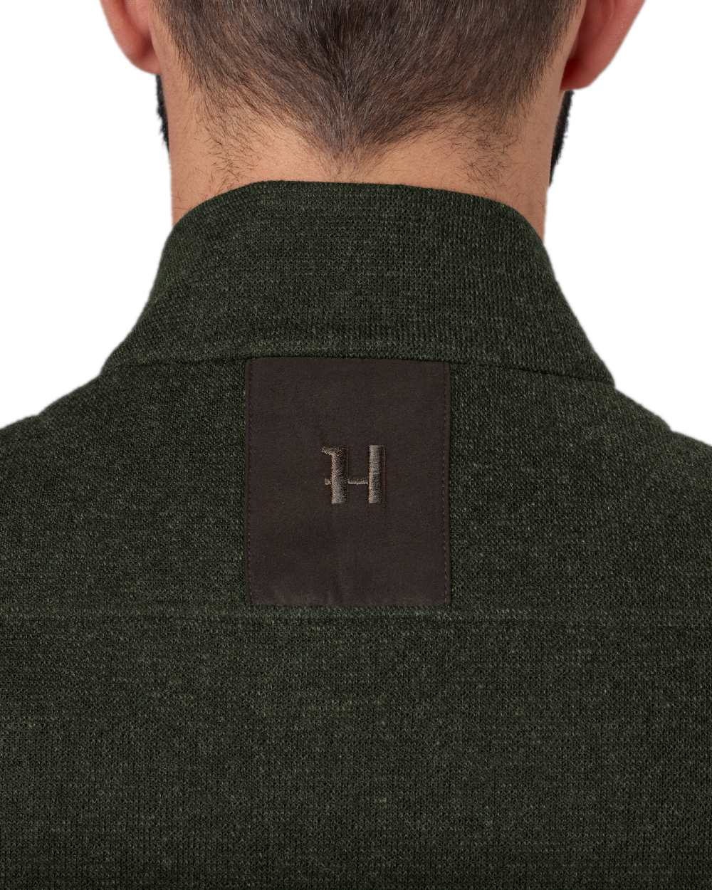 Willow Green Coloured Harkila Metso Full Zip Fleece Jacket on white background 