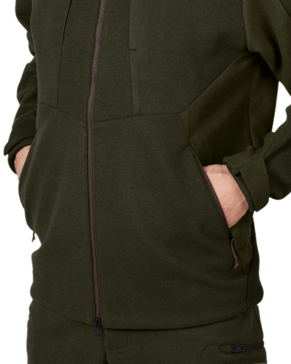 Willow Green Coloured Harkila Metso Hybrid Jacket on white background 