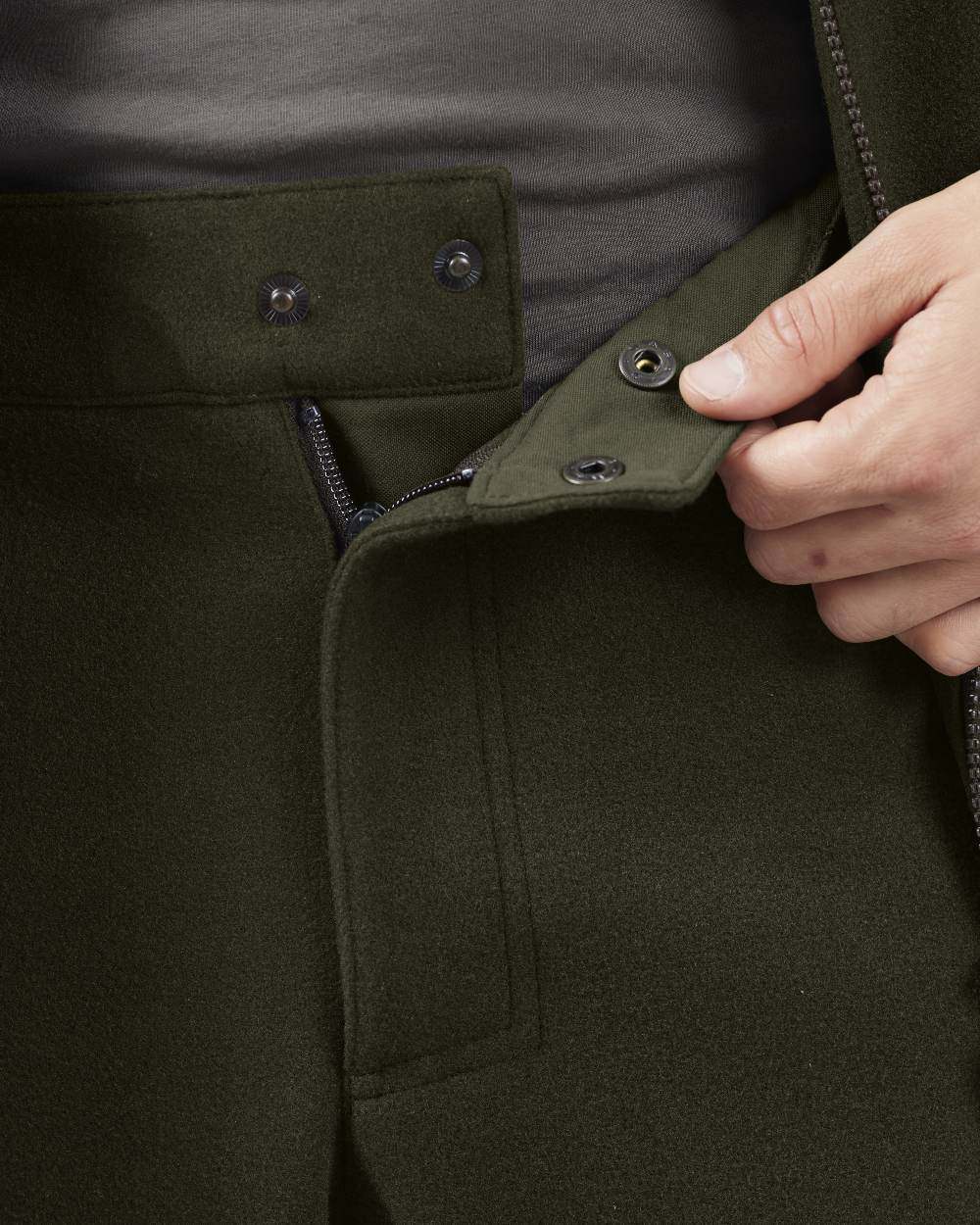 Willow Green Harkila Metso Hybrid Trousers on white background 