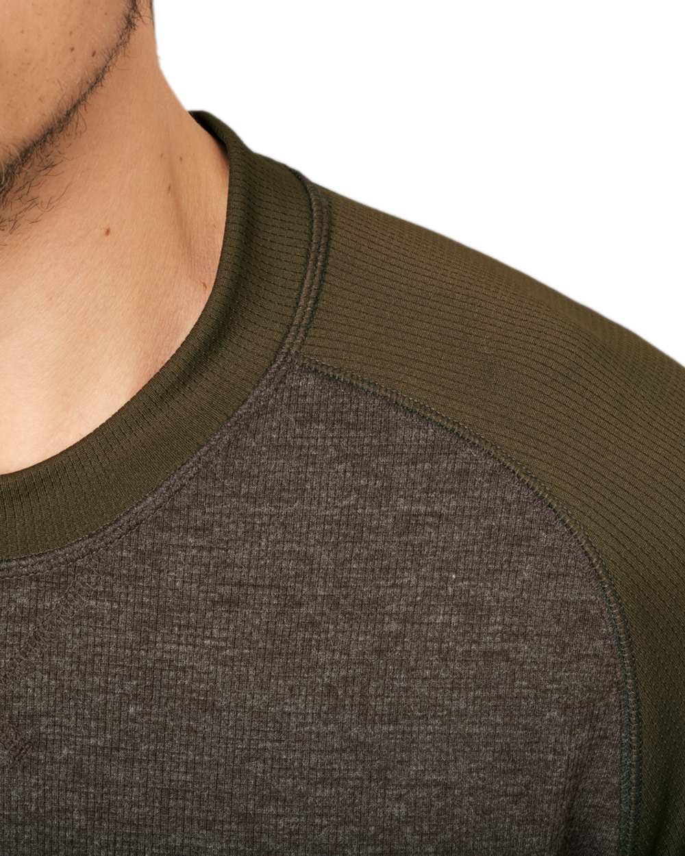 Willow Green Coloured Harkila Metso Long Sleeve T-Shirt on white background 