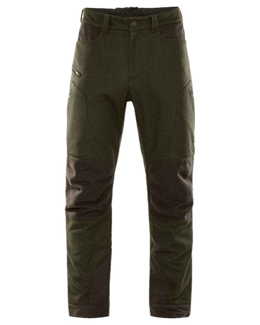 Willow Green Shadow Brown Coloured Harkila Metso Winter Trousers on white background 