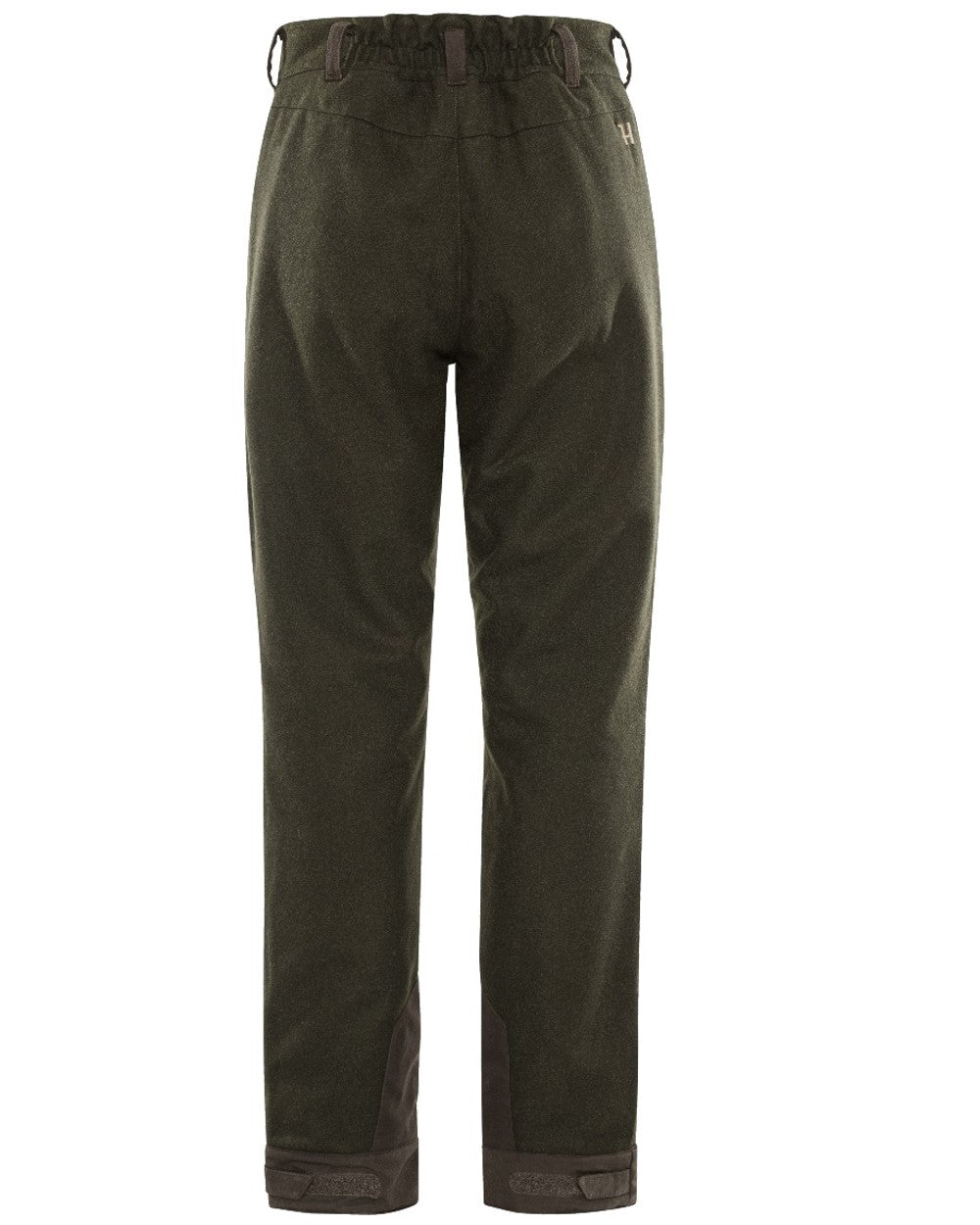 Willow Green Shadow Brown coloured Harkila Metso Womens Winter Trousers on white background 
