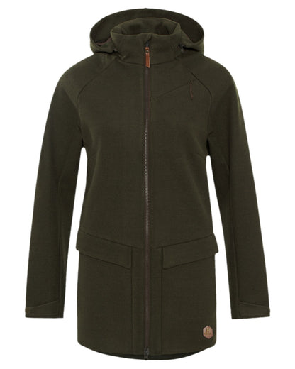 Willow Green Coloured Harkila Metso Womens Hybrid Jacket on white background 