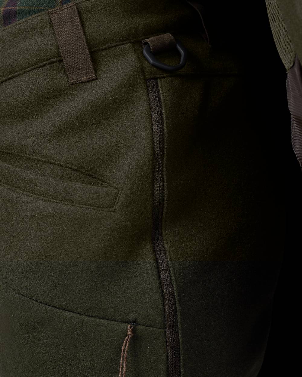 Willow Green Coloured Harkila Metso Womens Hybrid Trousers on white background 