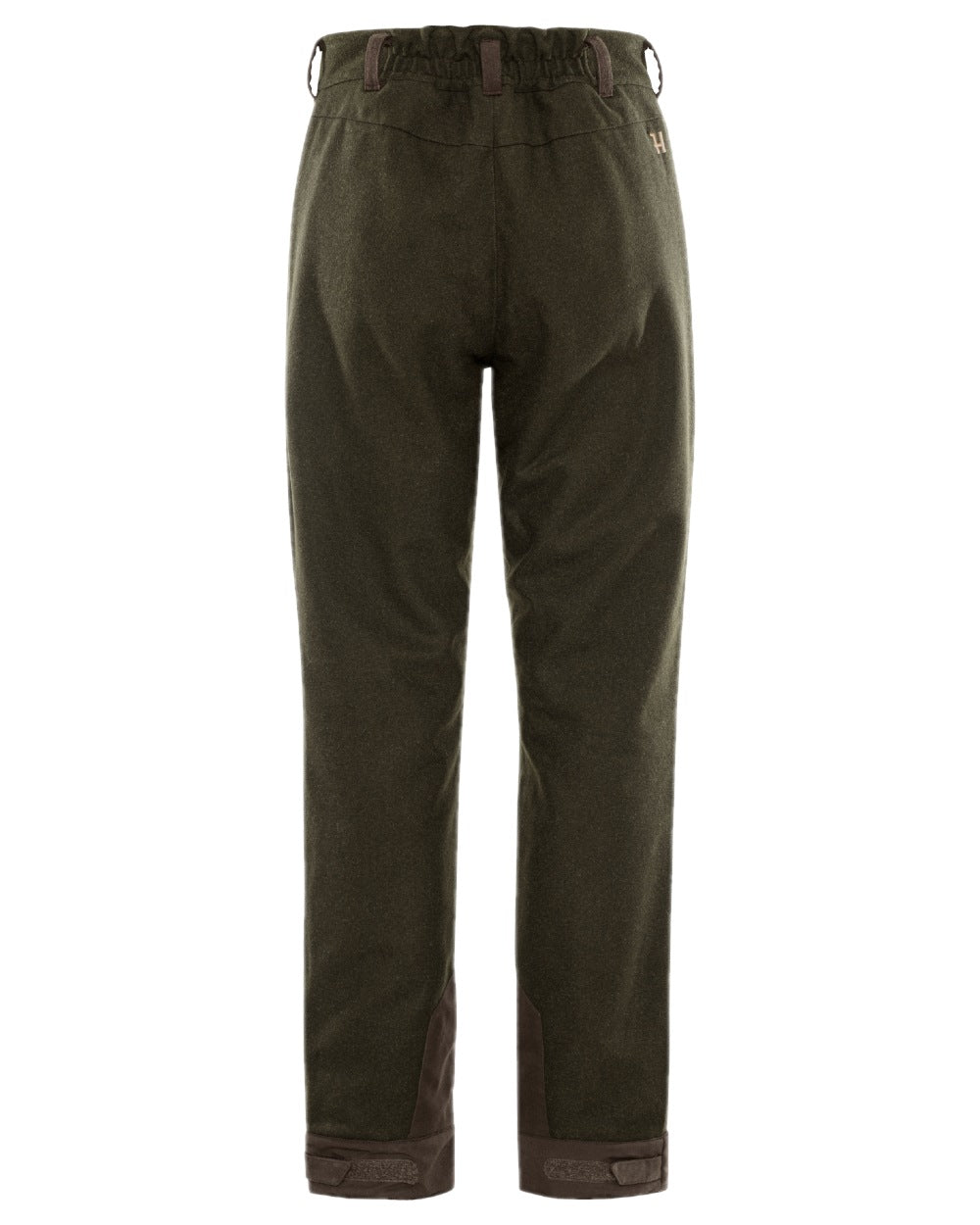 Willow Green Shadow Brown Coloured Harkila Metso Womens Winter Trousers on white background 