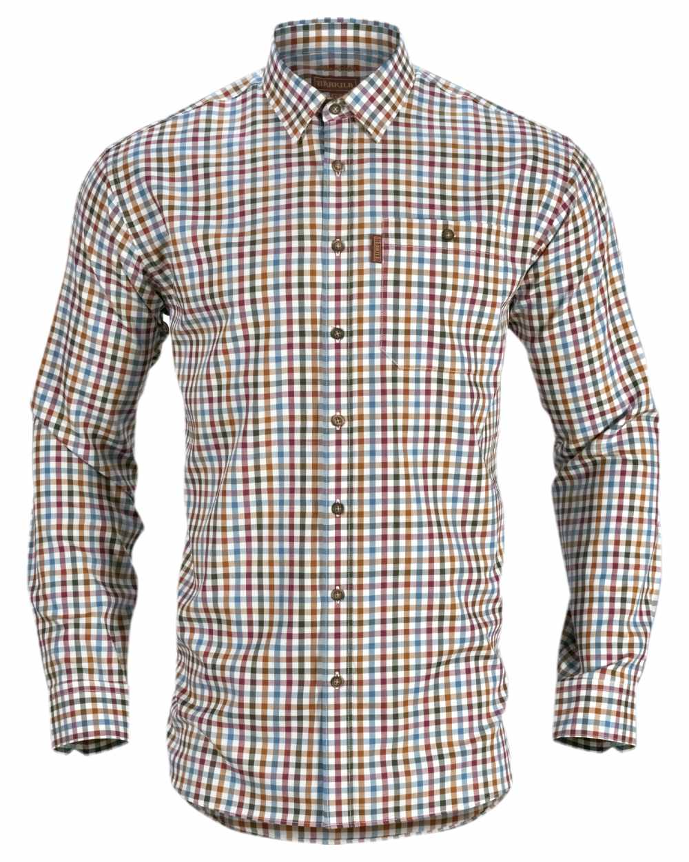 Multi Check Coloured Harkila Milford Shirt on white background 