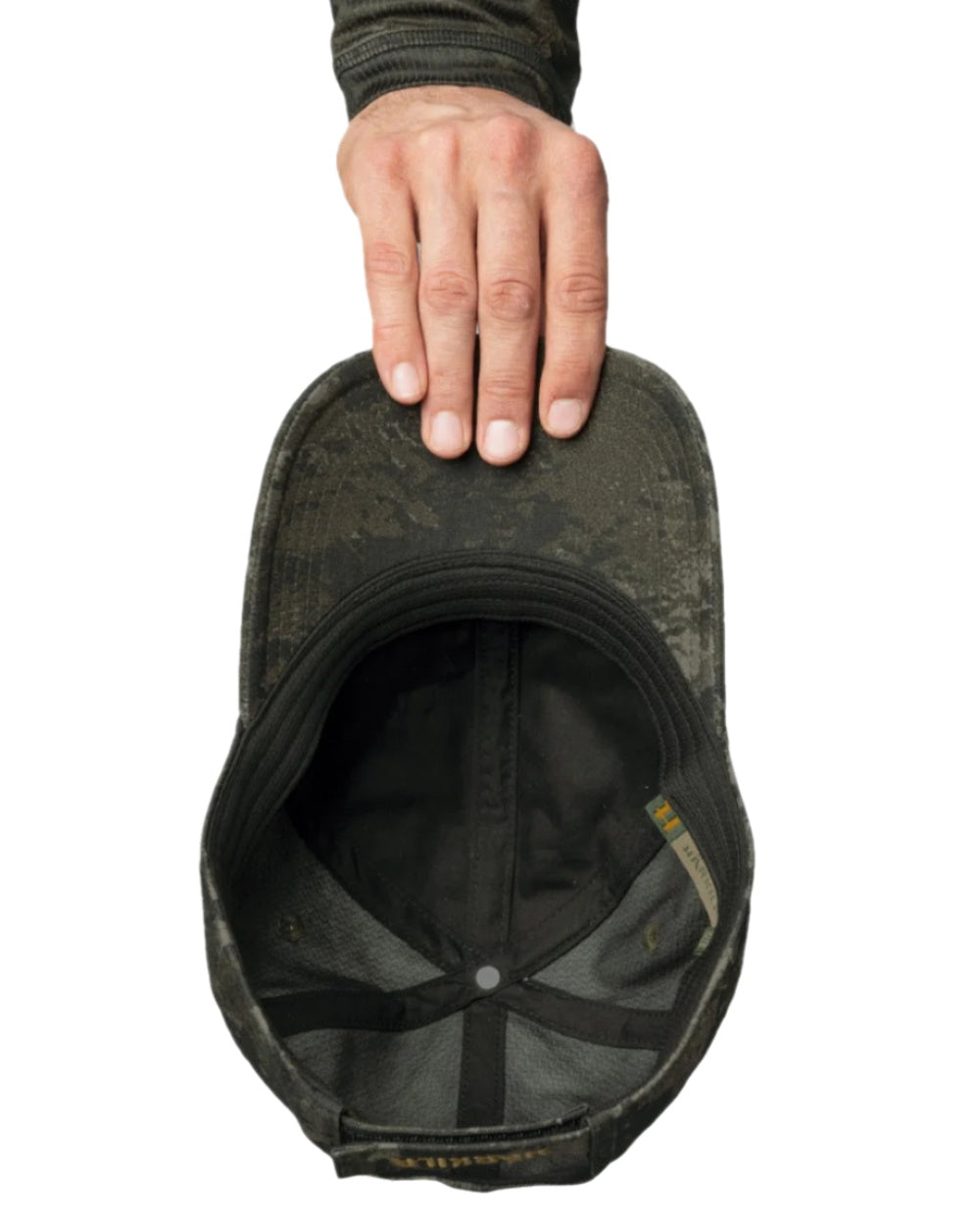 AXIS Black coloured Harkila Modi Camo Cap on white background 